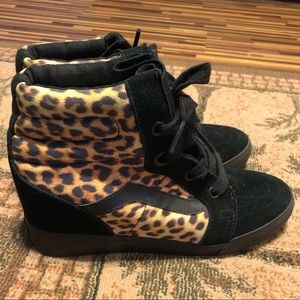 Vans leopard womens wedge shoes